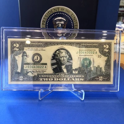 2003 A $2. Federal Reserve Note Massachusetts Lighthouse Uncirculated  - Image 1 of 4