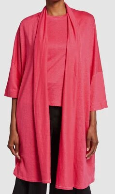 $173 Majestic Filatures Mujer Rosa Lino Frente Abierto Cárdigan Suéter Talla 3/M Foto 1 de 2