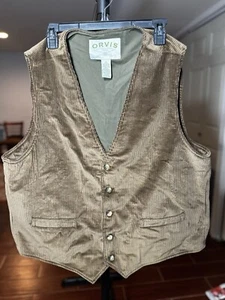 Orvis Vintage braune Cord Button Down Weste Herren XL ~ 90’s - Bild 1 von 12