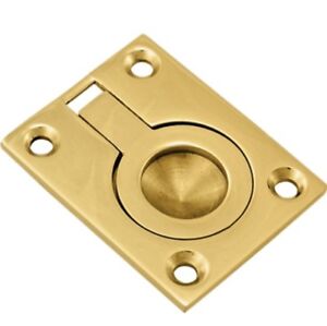 Brass 50mm Solid Flush Ring Handle Pull Cupboard Floor Door Basement Loft Cellar