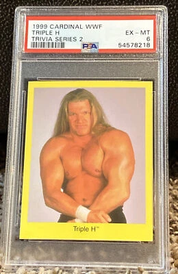 Cardinal Game WWF Triple H HHH 1999 PSA 6 LOW Pop WWE Trivia Series 2 Hunter Foto 1 de 4