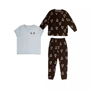 Member's Mark 3 Piece Girl's Multi Hearts Sz 6/6X Mix and Match Sleep Pajama Set - Picture 1 of 2