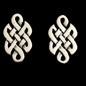 Sterling Silver 925 Celtic Knot Stud Earrings USA Made Surgical Steel Post - Picture 1 of 4
