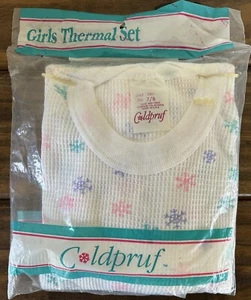 NUEVO EN PAQUETE Conjunto Térmico Coldpruf Niñas M 7/8 - Patrón Copo de Nieve HECHO EN EE. UU. - Imagen 1 de 2
