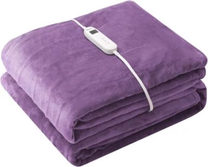 Foot Pocket Heated Blanket Electric Throw with 10 Heating Levels and 4 Timer Set - Picture 1 of 1