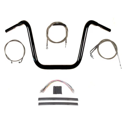 Kit de manillar Ape Hanger 2008-2011 Harley-Davidson Dyna Fat Bob 1/4" negro 16" Foto 1 de 3