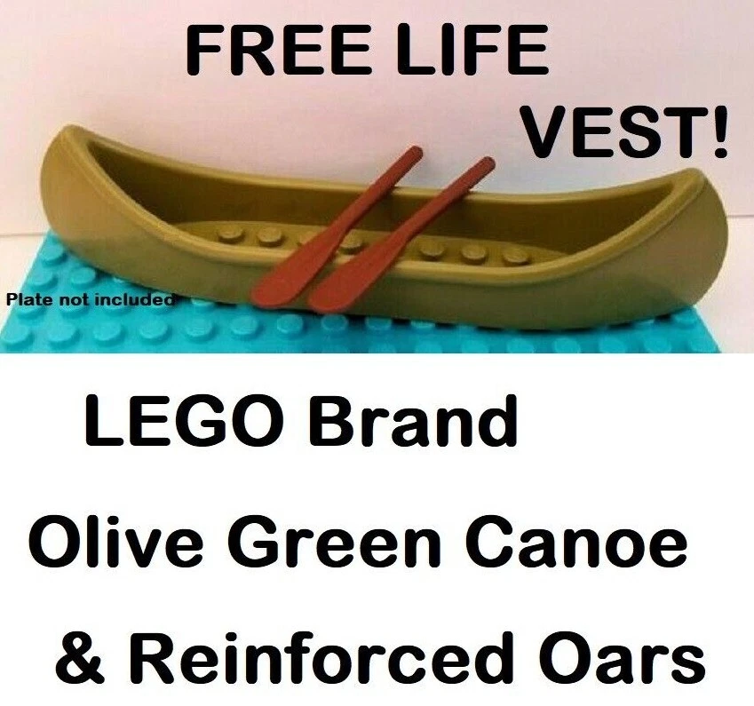 LEGO Minifigura Verde Oliva Canoa 2 Remos y Chaleco Salvavidas Pesca Camping Foto 1 de 1