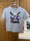 Yazbek Shirt Cat With Shades Gray Size Small Youth