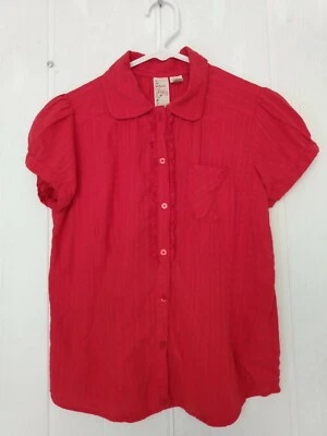 Camisa Occidental Niña Krazy Juniors M Roja Botón Volantes Frontal Manga Corta Abullonada  Foto 1 de 4