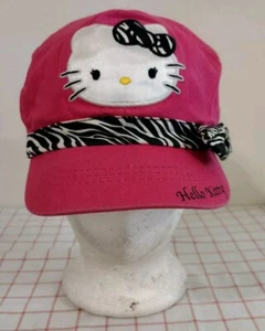 Hello Kitty Painters Cap Hat Pink Girls One Size Embroidered Sanrio - Picture 1 of 6