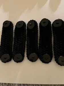 5 Black crochet face mask ear savers extenders protectors - Picture 1 of 3