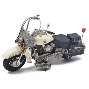 Police Motorbike Model Metal Tin Motor Cycle Police Style Motor Bike Model - Picture 1 of 2