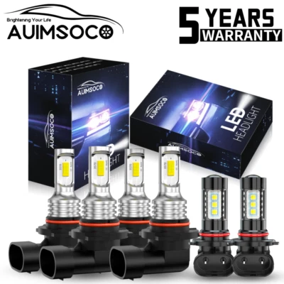 For Chevy Silverado 1500 2500 HD 2003-2005 2006 LED Headlights+Fog Lights Bulbs - Image 1 of 4