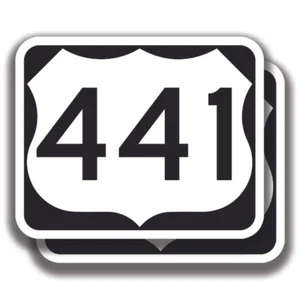 U.S. ROUTE 441 AUFKLEBER 2 Aufkleber Straßenschild Bogo Autobahn Auto LKW Stoßstange Fenster - Bild 1 von 1