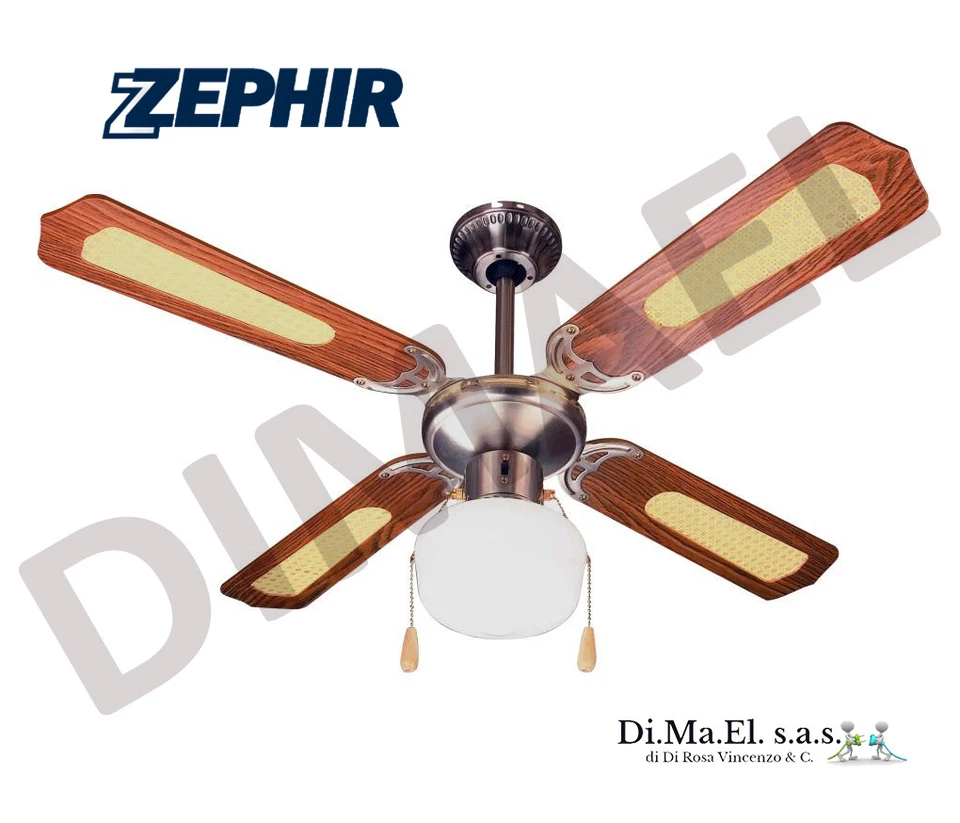 ZEPHIR ZFS9107M Ventilatore da soffitto 4 Pale diametro 107cm 3 velocità MARRONE - Immagine 1 di 1