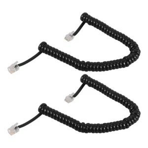 2 Pcs Câble Téléphone Câbles pour Lignes Fixes Cordons Enroulés - Photo 1/12
