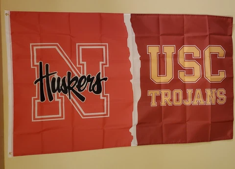 Nebraska Huskers / USC Trojans House Divided 3 x 5 Flag # 183 Cover