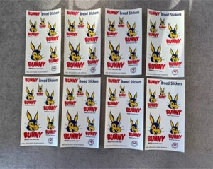 Vintage Bunny Bread Stickers “Bunny Bread Stays Fresher Longer” 8 Sheets - Picture 1 of 4