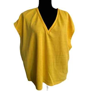 Zara Hombro Caído Cuello en V Top Amarillo XL - Imagen 1 de 6