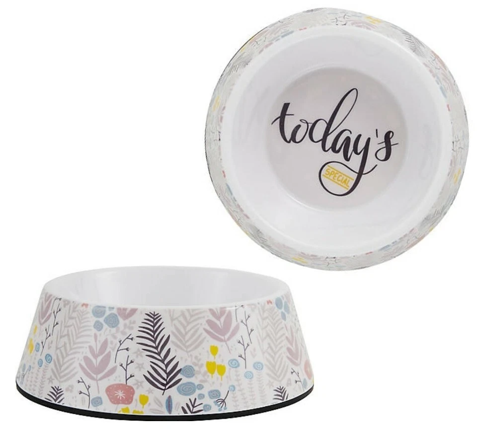 Cuenco para gatos Whisker City Ditsy flor de jardín melamina, (1) plato de comida de 12 oz, sin deslizamiento Foto 1 de 1