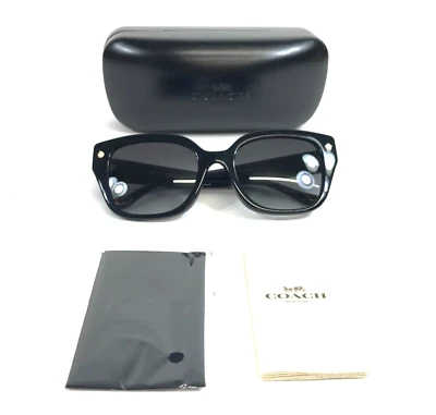 Gafas de sol Coach HC8392U CR611 50023C negras monturas de ojo de gato lentes degradadas grises Foto 1 de 4