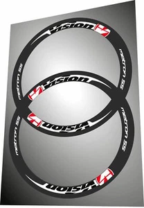 VISION METRON 55 RED & WHITE REPLACEMENT RIM DECAL SET FOR 2 RIMS - Picture 1 of 10