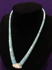 Collar Heishi Nativo Americano Navajo Turquesa y Jacla Shell de Colección con Plata - Imagen 1 de 8