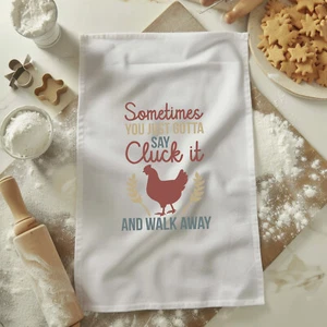 Cluck It Kitchen Tea Towel Funny Chicken Dish Towel Farmhouse Kitchen Decor Cook - Picture 1 of 4