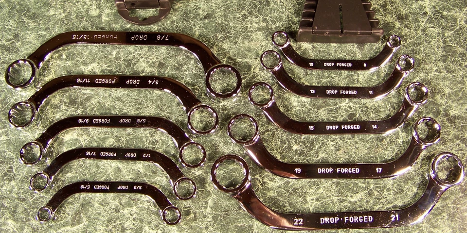 10 peças conjunto de chaves de obstrução meia lua em forma de C SAE e MÉTRICO quarto fechado  - Imagem 1 de 3