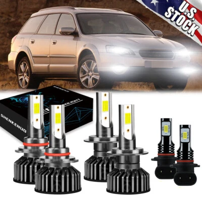 Combo de bombillas LED altas/bajas + kit de luces antiniebla para Subaru Outback 2005-2009 Foto 1 de 4