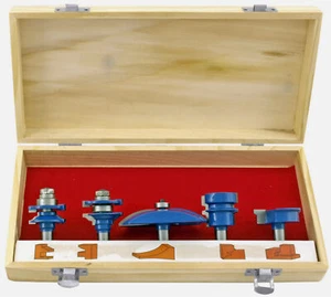 Neiko ( 10112A ) 5 Pc Industrial 1/2" Shank Ogee cutter router bit set. - Picture 1 of 3