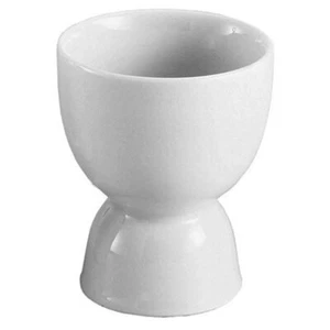 Egg Double Cup Holder Porcelain White Boiled Kitchen Food Cook Save - Picture 1 of 1