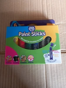 Little Brian Paint Sticks Classic Colours 6 Assorted Multi Pack Of 6 For Kids - Picture 1 of 3