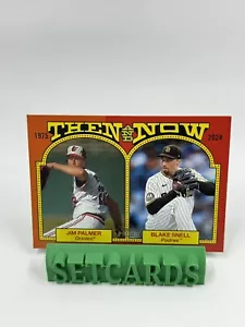 2024 Topps Heritage Then And Now Jim Palmer Blake Snell #TAN-14 - Foto 1 di 2