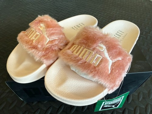Iconico stile Rihanna Scivoli in pelliccia rosa Puma x Fenty taglia 7 5!