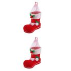  2 Count Mini-Weihnachtsstrümpfe Weihnachtsmann-Geschenksack Stiefel