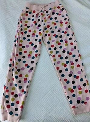 Pantalones deportivos Hanna Andersson niñas jóvenes 12 lunares rosa felpa francesa algodón Foto 1 de 4