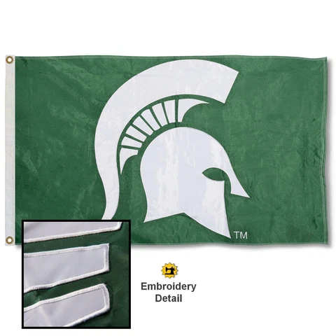 Michigan State University Embroidered and Appliqued Nylon Flag Cover