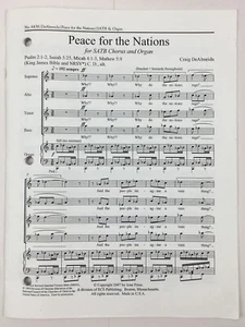Peace For The Nations SATB Chorus Organ Sheet Music By Craig DeAlmeida ECS Pub - Picture 1 of 4