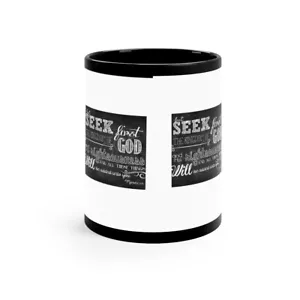 11oz Matthew 6:33 Black Mug - Picture 1 of 7