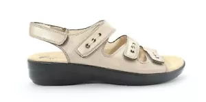 Abeo Emmi Leather Sandals Women's Soft Neutral Footbed - Picture 1 of 7
