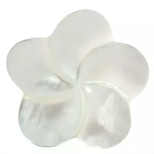 Hand Carving Flower White Oyster Mother Of Pearl Shell Bead Cab Cabochon, 1 3/8" - Picture 1 of 1