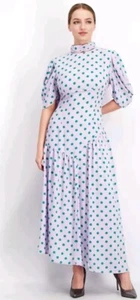 Labelrail x Olivia & Alice Polka Dot Maxi Dress, Lavender /Green Size 12 - Picture 1 of 16