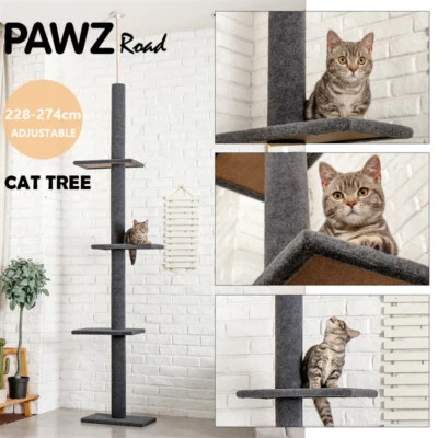 PAWZ Road Cat Tree Tower Scratching Post Condo House Floor to Ceiling Cat Toys - Image 1 of 4