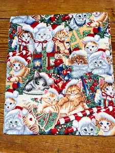 TELA DE EDREDÓN DE ALGODÓN 4 YARDAS, GATOS GATITOS DE NAVIDAD, JENNY NEWLAND, ROBERT KAUFMAN - Imagen 1 de 4
