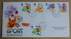 SPORT 1988 FOOTBALL LEAGUE CENTENARY ROYAL MAIL FDC  PRESTON LANCS CDS - Picture 1 of 2