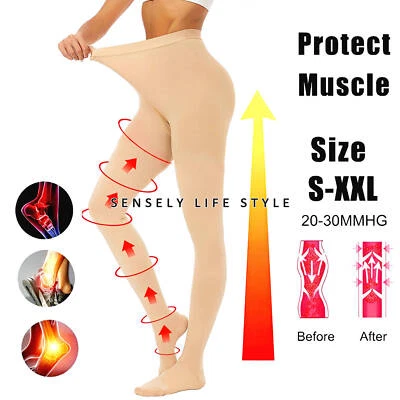 Pantimedias De Compresión Para Mujer Hombres 20-30 mmHg Medias Para Varices EE. UU. Foto 1 de 4