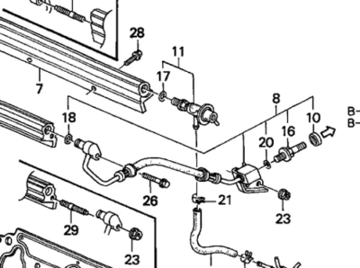 Honda 16722-P8A-A03 Fuel Feed Hose B for 1999 Accord 3.0 #8 in Image New Genuine Foto 1 de 2