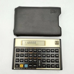 Vintage Hewlett Packard HP 12C Gold Finanzrechner mit Hülle getestet funktioniert - Bild 1 von 6