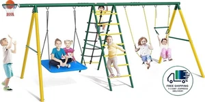 Columpios para patio, juego de exterior 6 en 1 para niños pequeños, columpios - Picture 1 of 7
